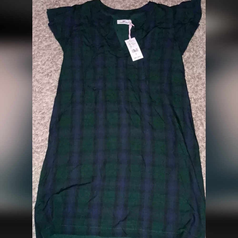 Women's Vineyard Vines Black Watch Dress Tunic Sz Small Color Pine Grove Preppy